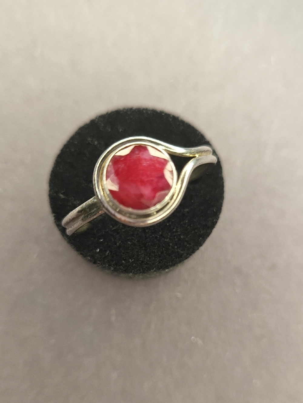 Sterling Silver Ring with Ruby Gemstone